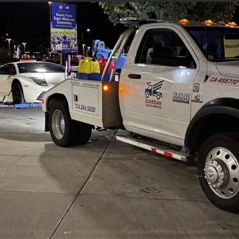 Night tow of a sports car in Huntington Beach